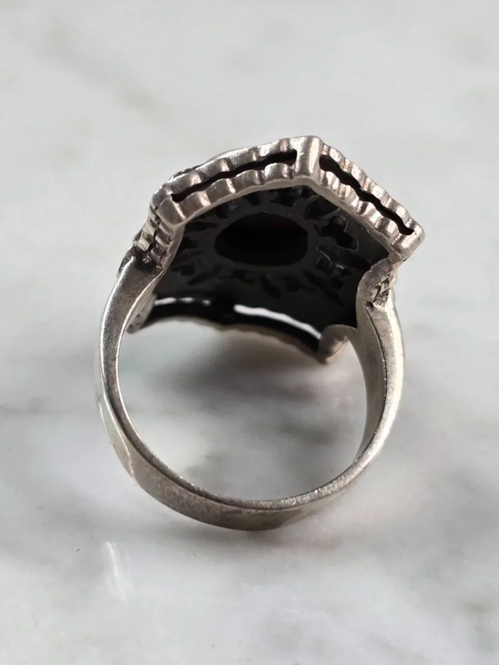 Womens Vintage Estate Sterling Silver Southwestern Zuni Ring 7.4g E652